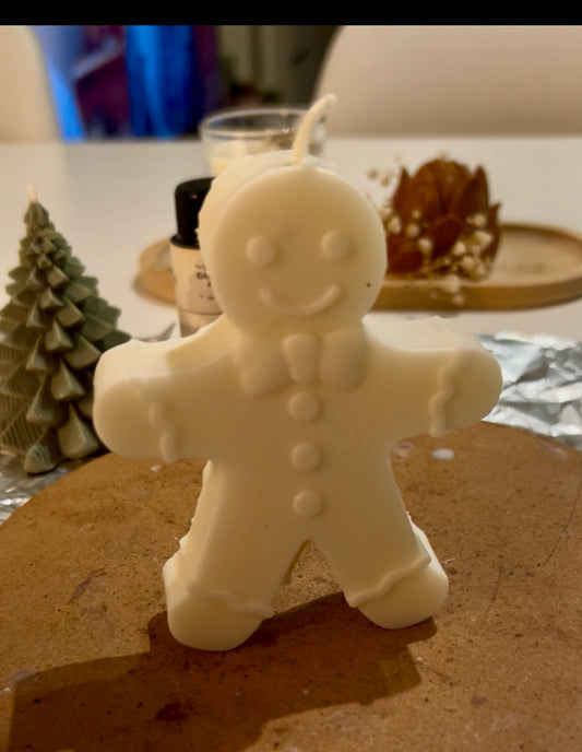Bougie Bonhomme en Pain d’Épices – Parfum Gâteau aux Épices